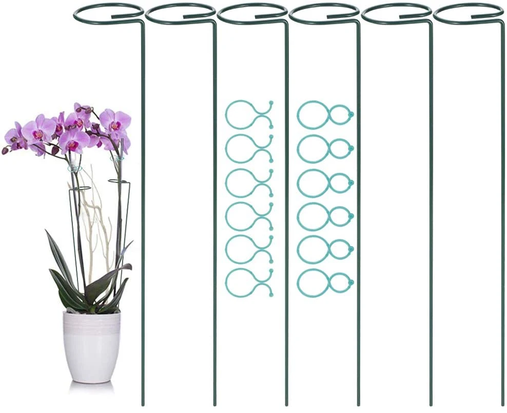 Single Stem Plant Support Stake Garden Flowers Stem Stake Metal Plant Support Stake