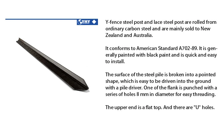 Anti-Rust Surface Heavy Duty Metal Farm Fence Y Post
